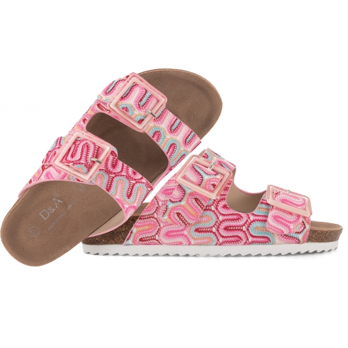 D&A S.BARSKI RB51-006 KLAPKI DAMSKIE PROFILOWANE  NA KLAMRY FUSBETY pink