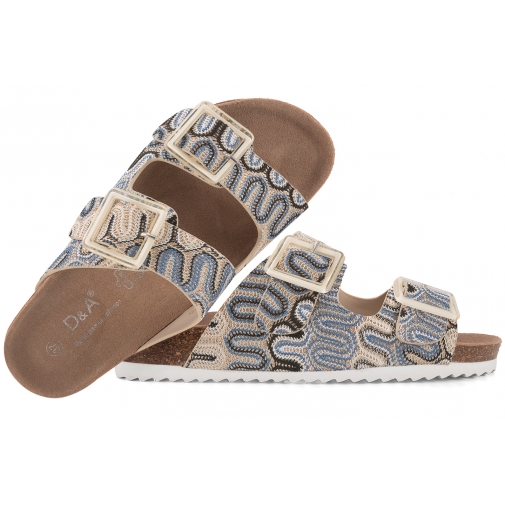 D&A S.BARSKI RB51-006 KLAPKI DAMSKIE PROFILOWANE  NA KLAMRY FUSBETY beige