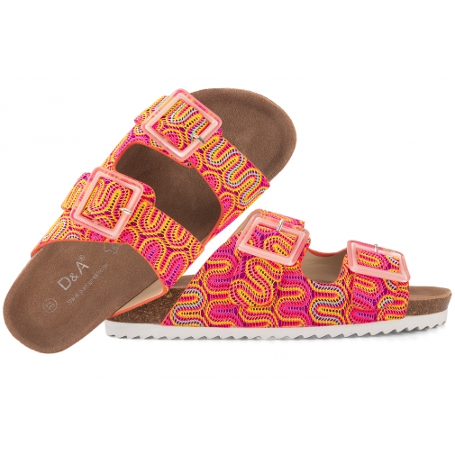 D&A S.BARSKI RB51-006 KLAPKI DAMSKIE PROFILOWANE  NA KLAMRY FUSBETY orange