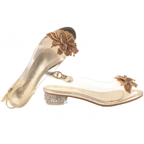 POTOCKI 25-43311GD SANDAŁY DAMSKIE TRANSPARENTNE ŻELOWE BALERINKI złote