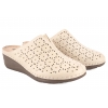 POTOCKI 25-24301BG AŻUROWE KLAPKI DAMSKIE NA KOTURNIE beżowe