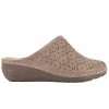 POTOCKI 25-24301KH AŻUROWE KLAPKI DAMSKIE NA KOTURNIE khaki