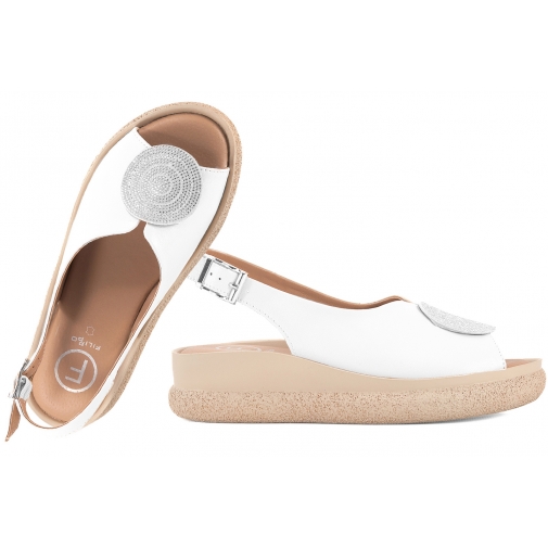 FILIPPO DS6984 SANDAŁY DAMSKIE NA PLATFORMIE SKÓRZANE biały