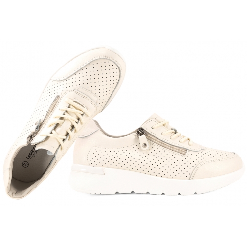 ATLETICO LADIE'S STYLE OC-135LZ05 AŻUROWE SNEAKERSY DAMSKIE PÓŁBUTY SKÓRZANE  beż