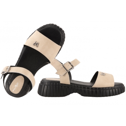 FILIPPO DS6811 SANDAŁY DAMSKIE NA PLATFORMIE beżowe