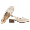 SANDWAY F20105-2 AŻUROWE SANDAŁY DAMSKIE NA OBCASIE EKO beżowe