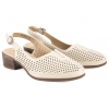SANDWAY F20105-2 AŻUROWE SANDAŁY DAMSKIE NA OBCASIE EKO beżowe