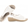 ATLETICO LADIE'S STYLE LA23005 AŻUROWE SANDAŁY DAMSKIE NA KOTURNIE EKO białe