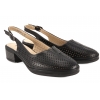 SANDWAY F20105-7 AŻUROWE SANDAŁY DAMSKIE NA OBCASIE EKO czarne