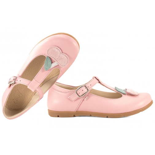 EMEL E2057B-3 BALERINKI DZIEWCZĘCE PÓŁBUTY SKÓRZANE różowe
