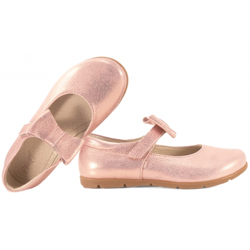 EMEL E2703D-4 BALERINKI DZIEWCZĘCE PÓŁBUTY SKÓRZANE połyskujący róż