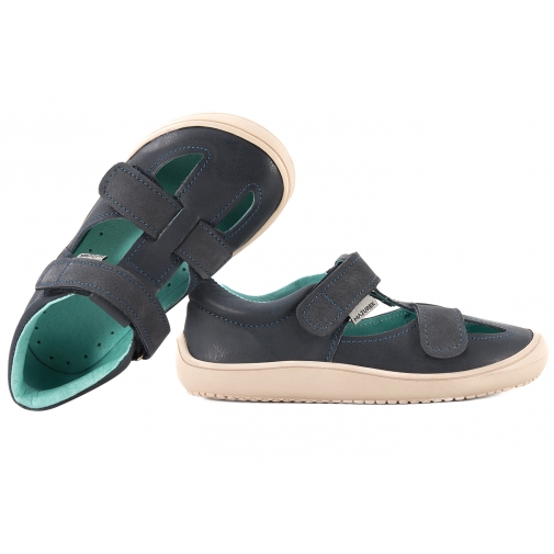 MAZUREK 1372 BAREFOOT SANDAŁY DZIECIĘCE CHŁOPIĘCE PÓŁBUTY WYCINANE SKÓRA