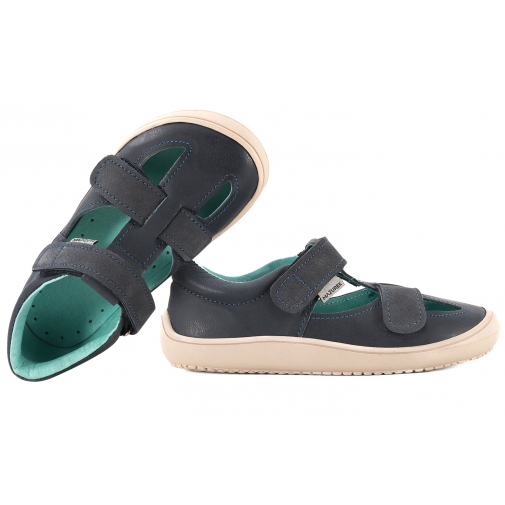 MAZUREK 1372 BAREFOOT SANDAŁY DZIECIĘCE CHŁOPIĘCE PÓŁBUTY WYCINANE SKÓRA