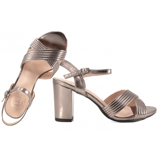 FILIPPO DS6901 SANDAŁY DAMSKIE NA OBCASIE grafitowe