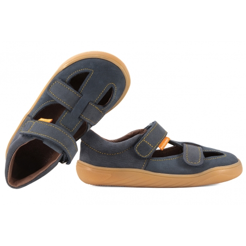 MAZUREK 1372 BAREFOOT SANDAŁY DZIECIĘCE CHŁOPIĘCE PÓŁBUTY WYCINANE SKÓRA