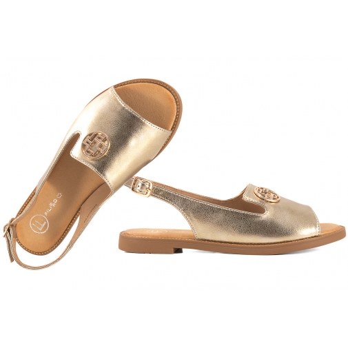 FILIPPO DS3666 SANDAŁY DAMSKIE PŁASKIE złote