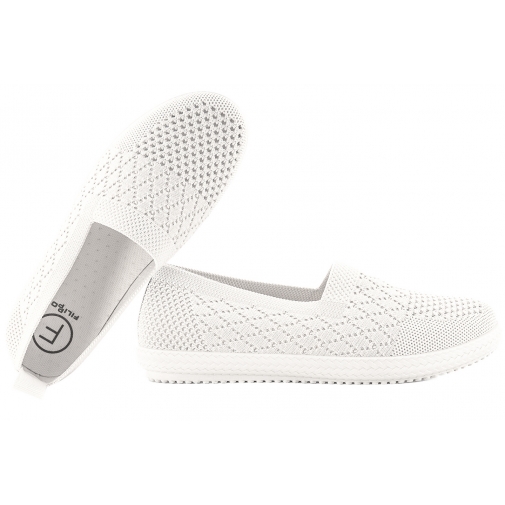 FILIPPO DTN7081 TEKSTYLNE TENISÓWKI AŻUROWE DAMSKIE WSUWKI biale