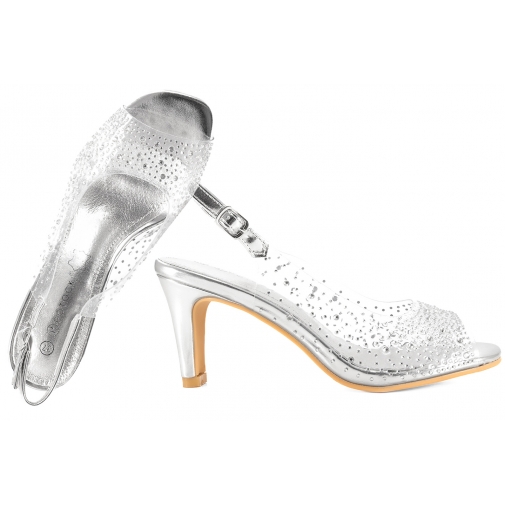 POTOCKI 25-43317SL SANDAŁY DAMSKIE ŻELOWE TRANSPARENTNE CZÓŁENKA NA OBCASIE