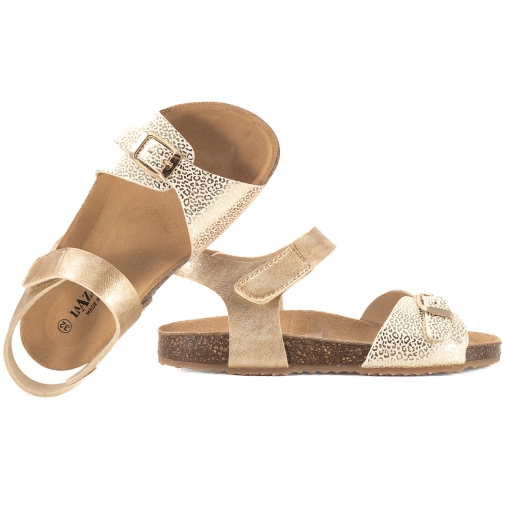 LA AZARIA 3033C09 SANDAŁKI DZIEWCZĘCE PROFILOWANE SANDAŁY FUSBETY złote