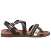 SERGIO LEONE H2A SANDAŁY DAMSKIE PŁASKIE EKO czarne