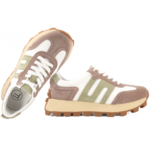 FILIPPO DP6743 PÓŁBUTY SPORTOWE DAMSKIE SNEAKERSY NA PLATFORMIE SKÓRZANE białe