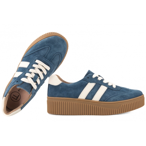 FILIPPO DP6776 PÓŁBUTY DAMSKIE SNEAKERSY NA PLATFORMIE SKÓRZANE c.niebieski