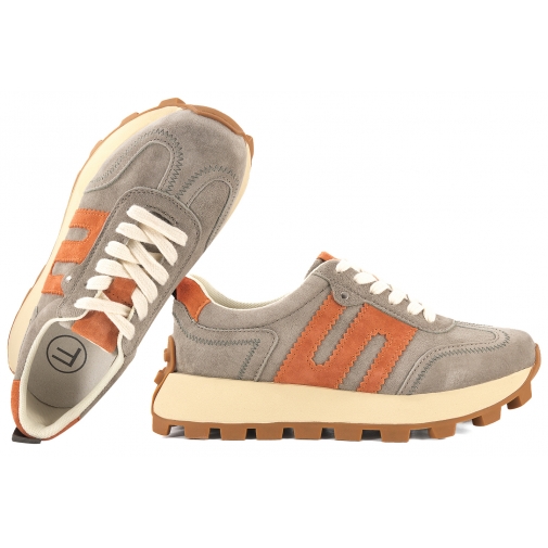 FILIPPO DP6743 PÓŁBUTY SPORTOWE DAMSKIE SNEAKERSY NA PLATFORMIE SKÓRZANE khaki