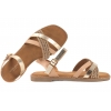 SERGIO LEONE SK085H SANDAŁY DAMSKIE PŁASKIE EKO nude/złoty
