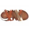 SERGIO LEONE H2A SANDAŁY DAMSKIE PŁASKIE EKO rudy brąz