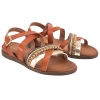 SERGIO LEONE H2A SANDAŁY DAMSKIE PŁASKIE EKO rudy brąz