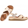 MACIEJKA L7064-37 SKÓRZANE SANDAŁY DAMSKIE KOMFORT NA PLATFORMIE kwiaty