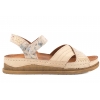 MACIEJKA L7064-37 SKÓRZANE SANDAŁY DAMSKIE KOMFORT NA PLATFORMIE kwiaty