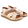 MACIEJKA L7064-37 SKÓRZANE SANDAŁY DAMSKIE KOMFORT NA PLATFORMIE kwiaty