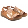 MACIEJKA L7067-29 SKÓRZANE SANDAŁY DAMSKIE KOMFORT NA KOTURNIE rude