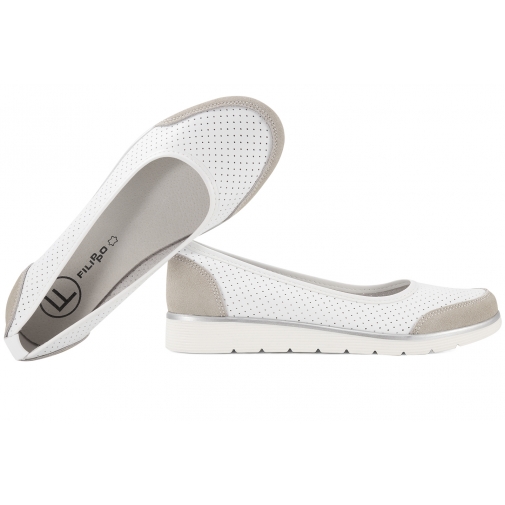 FILIPPO DP4524 PÓŁBUTY DAMSKIE BALERINY SPORTOWE WSUWKI AŻUROWE SKÓRA
