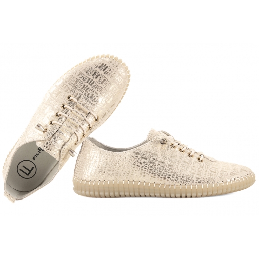 FILIPPO DP6140 PÓŁBUTY DAMSKIE SNEAKERSY SKÓRZANE złocony beż