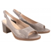 SERGIO LEONE SK832 AŻUROWE SANDAŁY DAMSKIE NA OBCASIE c.srebro