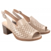 SERGIO LEONE SK836 AŻUROWE SANDAŁY DAMSKIE NA OBCASIE złote