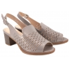 SERGIO LEONE SK836 AŻUROWE SANDAŁY DAMSKIE NA OBCASIE c.srebrny