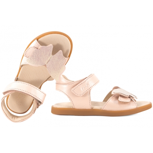 EMEL E2765A SANDAŁKI SKÓRZANE DZIEWCZĘCE perłowe motyl