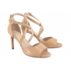 SERGIO LEONE SK432 SANDAŁY DAMSKIE SZPILKI coffe