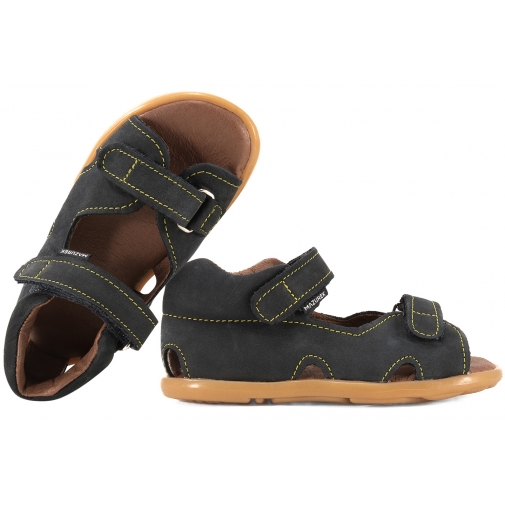 MAZUREK 1363-1 BAREFOOT SANDAŁY DZIECIĘCE CHŁOPIĘCE SKÓRA granatowe