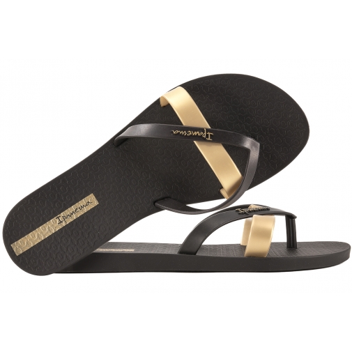 IPANEMA 81805 KIREI JAPONKI DAMSKIE KLAPKI PLAŻA BASEN PRYSZNIC czarny/złoty
