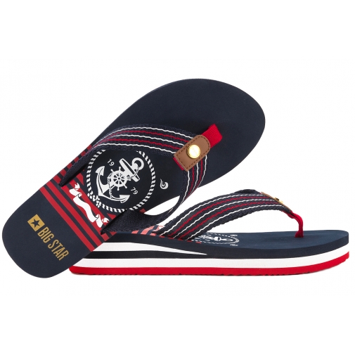 BIG STAR RR274A126  JAPONKI DAMSKIE NA KOTURNIE KLAPKI BASEN PLAŻA PRYSZNIC granat