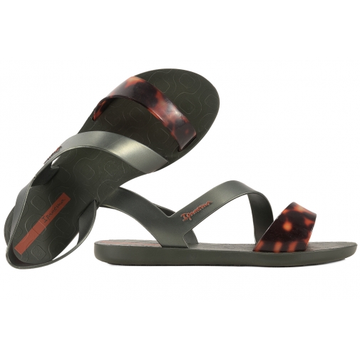 IPANEMA 82429 VIBE SANDAL PŁASKIE SANDAŁY DAMSKIE PLAŻOWE khaki bursztynowe