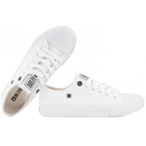 BIG STAR AA274010 PÓŁTRAMPKI DAMSKIE TENISÓWKI TEKSTYLNE TRAMPKI białe