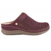 LADIE'S STYLE XY-L1074 AŻUROWE KLAPKI DAMSKIE NA KOTURNIE PEŁNE EKO purple