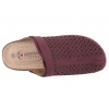 LADIE'S STYLE XY-L1074 AŻUROWE KLAPKI DAMSKIE NA KOTURNIE PEŁNE EKO purple