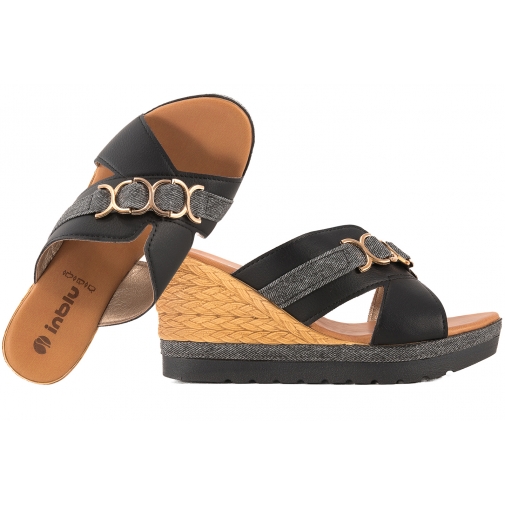 INBLU FG-40 KLAPKI DAMSKIE KOMFORT SOFT EKO czarne