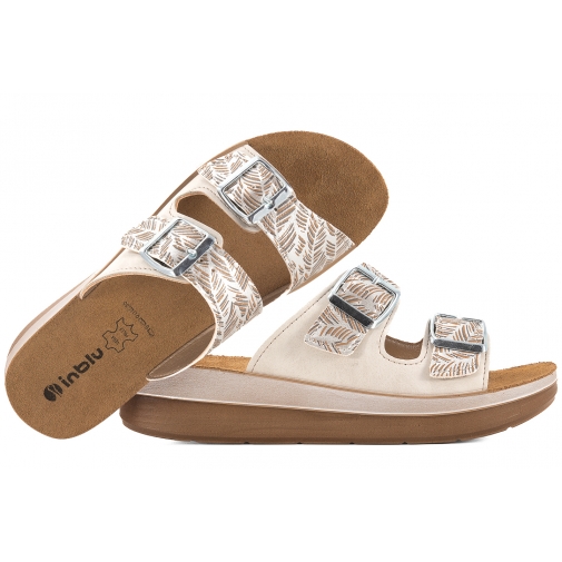 INBLU FT-19 KLAPKI LETNIE DAMSKIE KOMFORT SKÓRZANA WKŁADKA SOFT PU